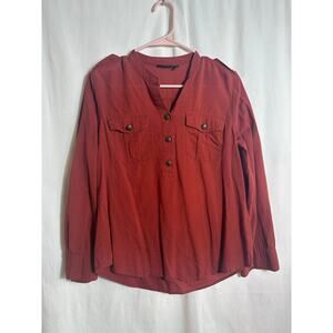Rust Button Front Blouse – Size Small
